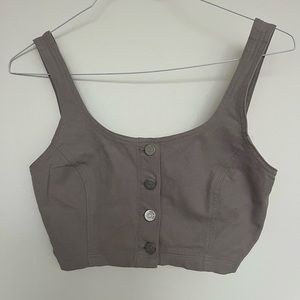 Wilfred Free (Aritzia) Cropped Button Up Tank
